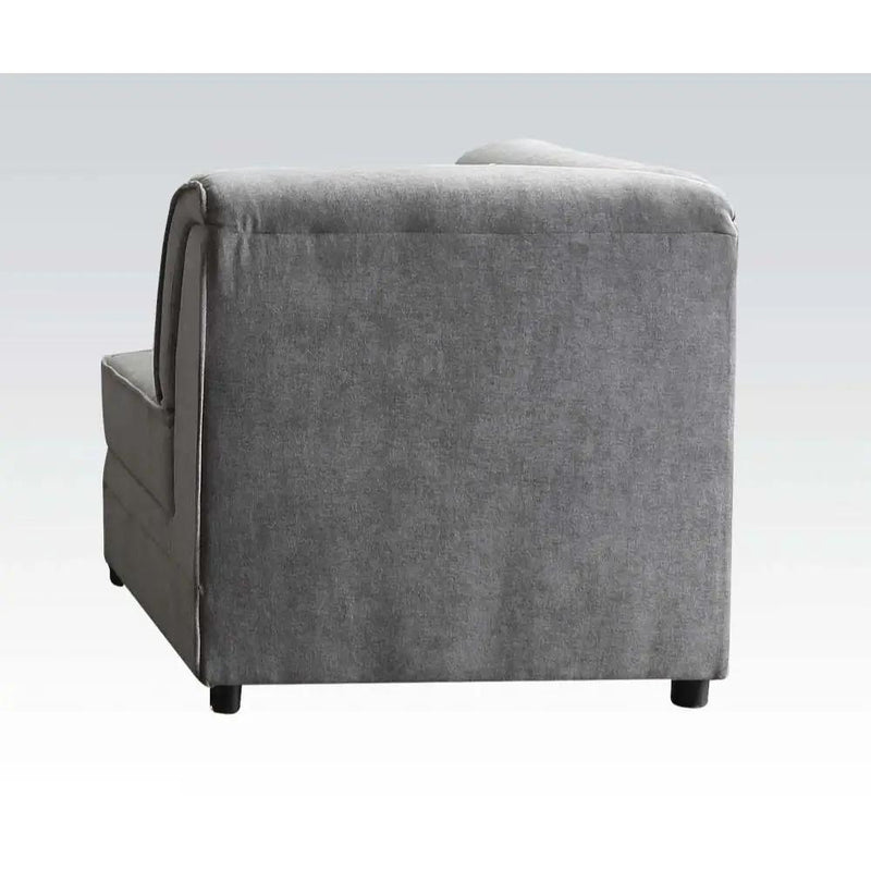 Bois - Modular Wedge With Pillow - Gray Velvet by Unique Piece Furniture