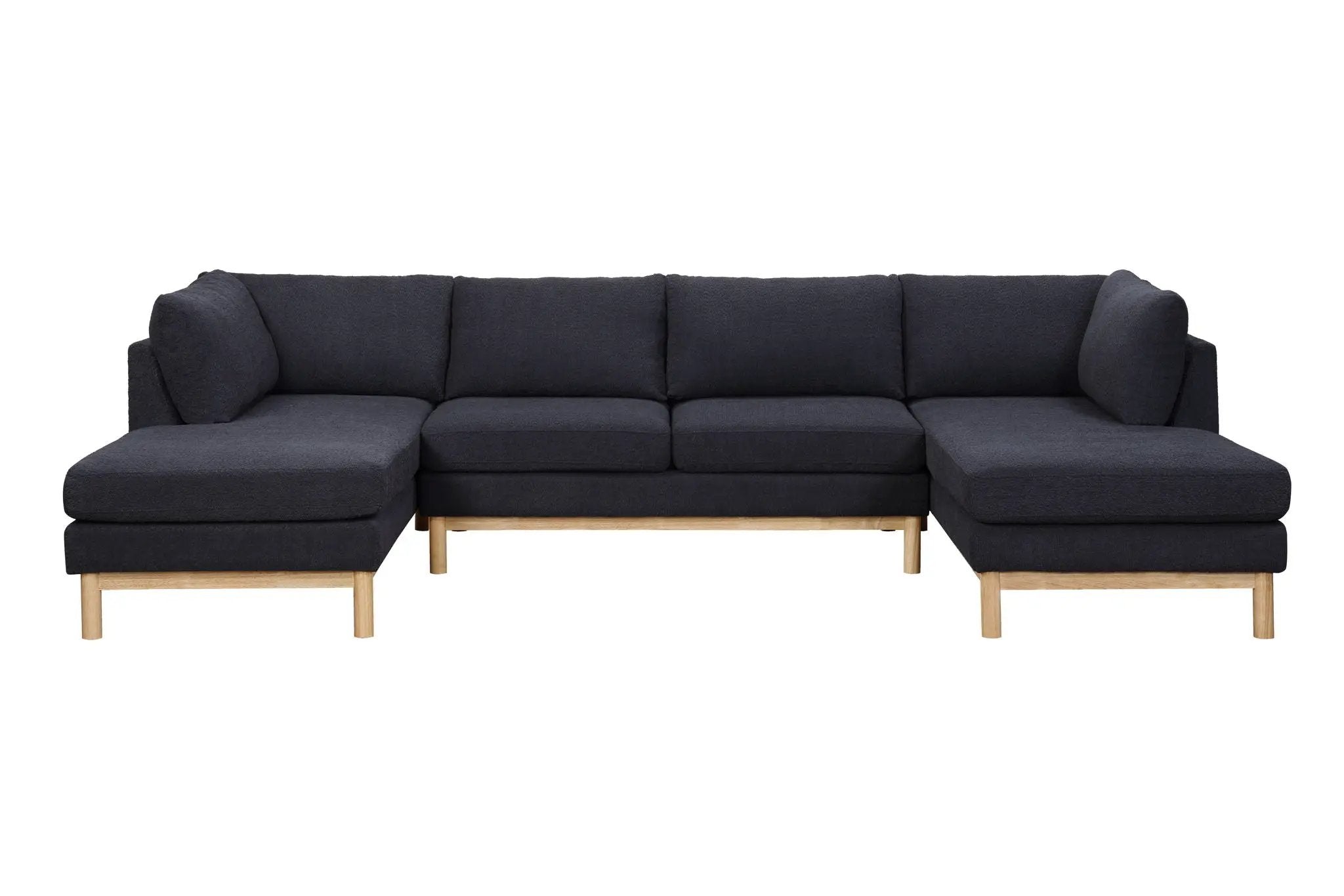 Hallie - Wide Sherpa Double Chaise U-Shape Sectional Sofa by HouseOfZazla