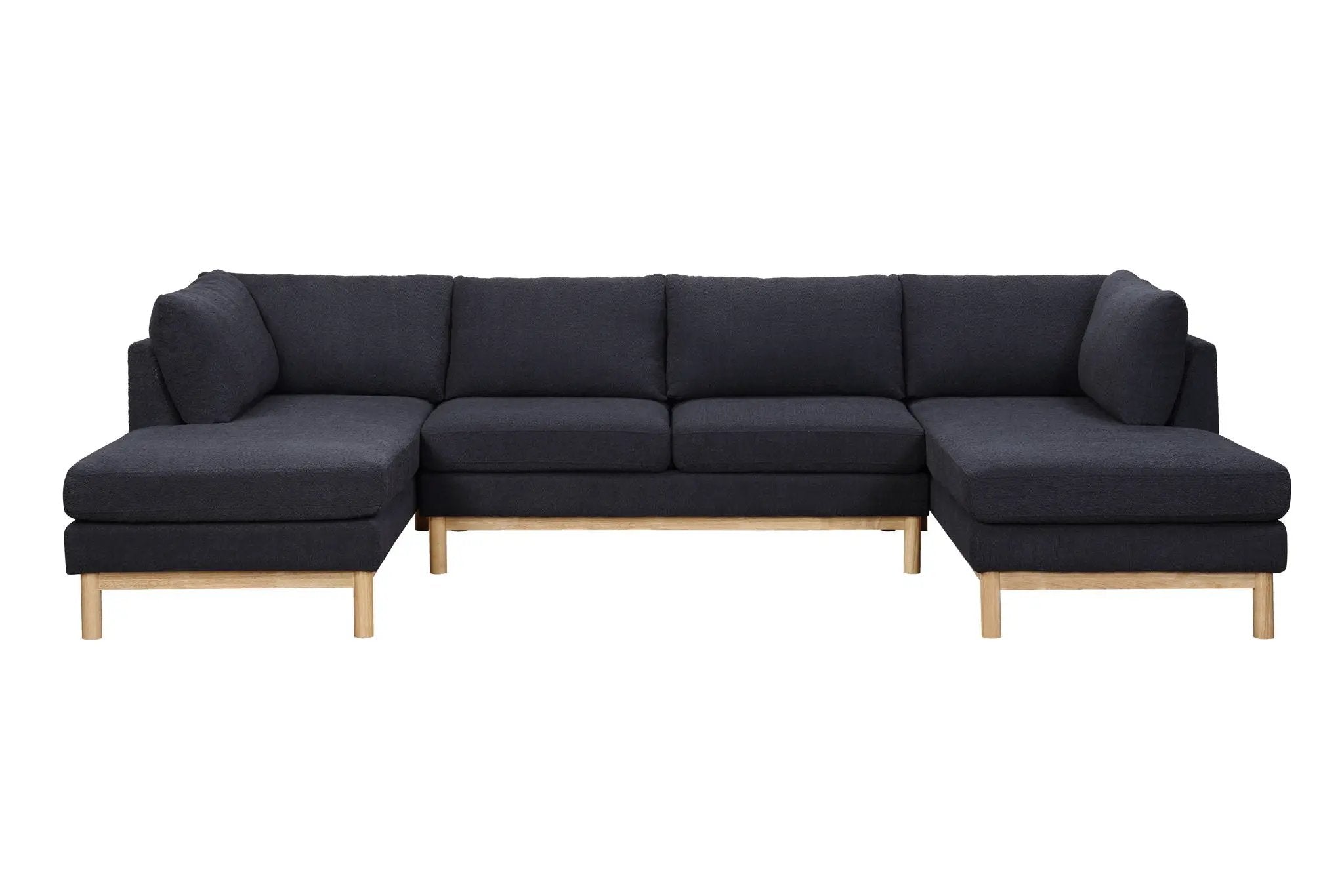Hallie - Wide Sherpa Double Chaise U-Shape Sectional Sofa by Unique Piece Furniture