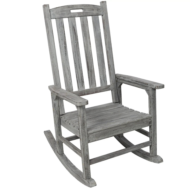 Oversized Porch Rocker Chair With Wide Seat And Tall Backrest by Unique Piece Furniture