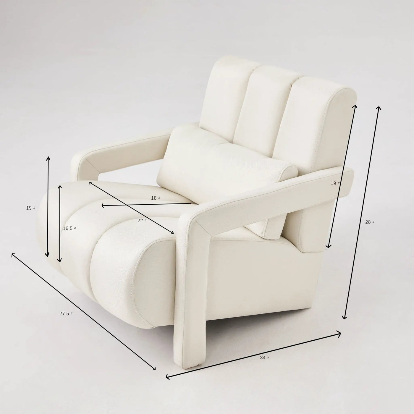 Modern Upholstered Accent Chair, Comfortable Fabric With A Pillow For Living Room by HouseOfZazla