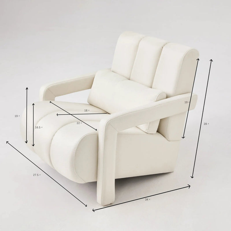 Modern Upholstered Accent Chair, Comfortable Fabric With A Pillow For Living Room by HouseOfZazla