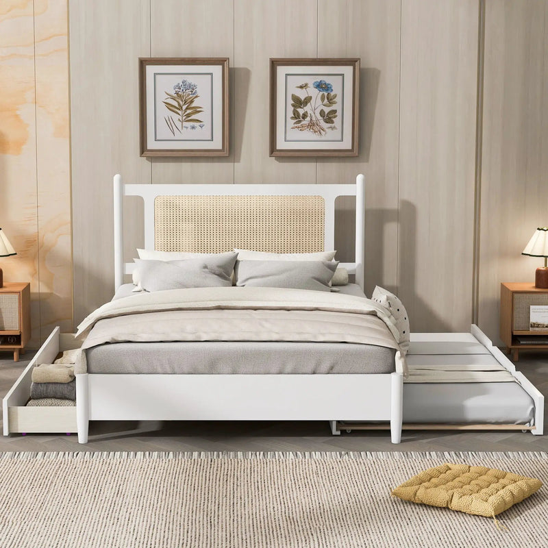 Platform Bed With 2 Big Drawers & Trundle by HouseOfZazla