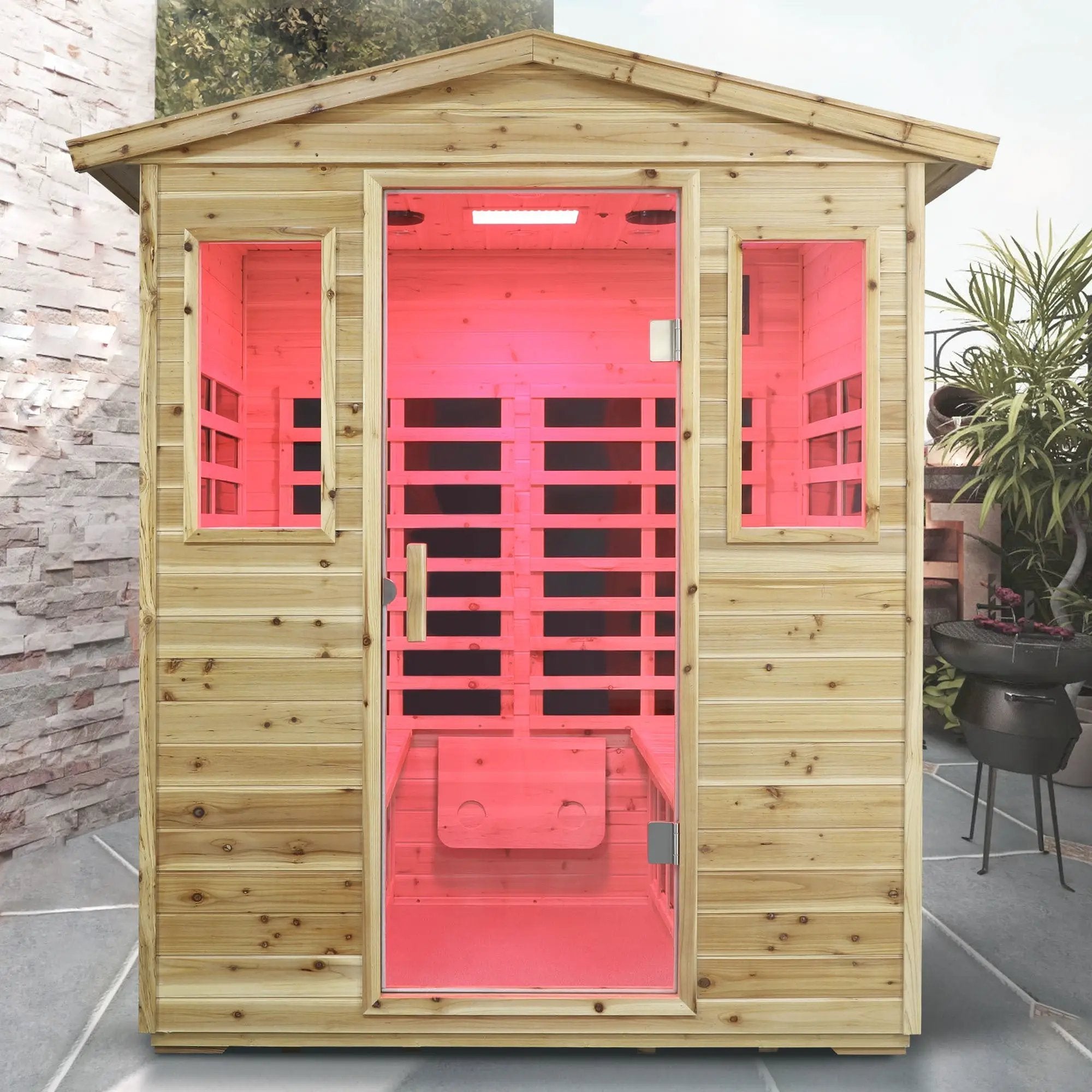 Four person Far-infrared Old fir outdoor sauna room by HouseOfZazla