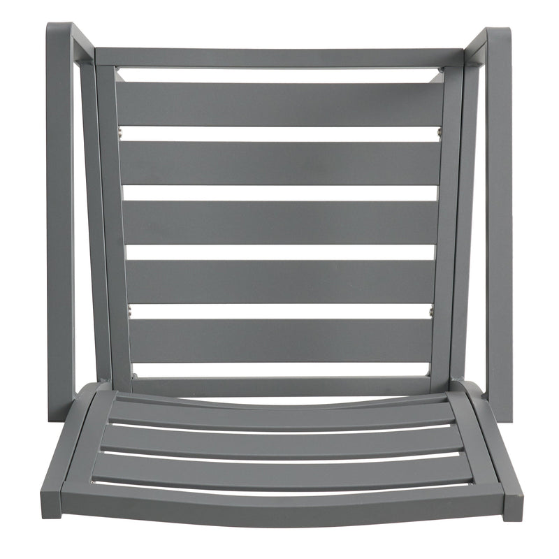 Outdoor Modern Aluminum Dining Chair (Set of 2), Gun Metal Gray by HouseOfZazla
