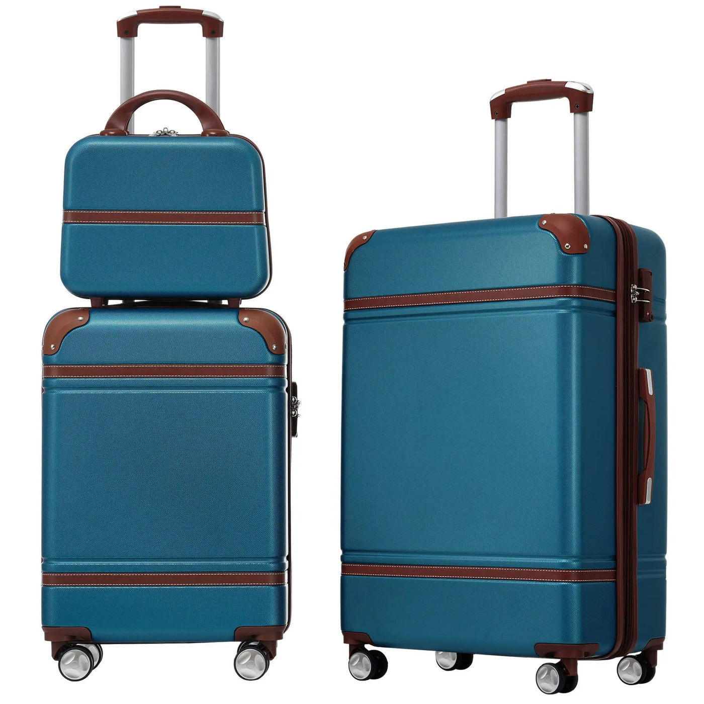 Hardshell Luggage Sets 3 Pieces 20" / 24" Luggages And Cosmetic Case Spinner Suitcase With Tsa Lock Lightweight by HouseOfZazla