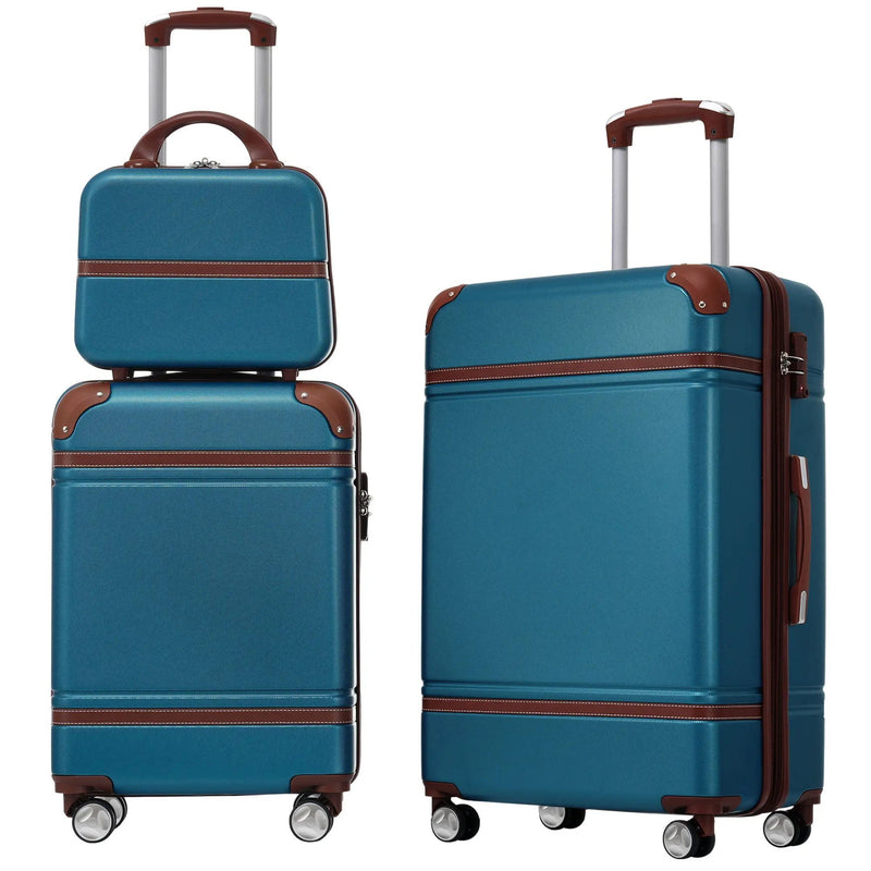 Hardshell Luggage Sets 3 Pieces 20" / 24" Luggages And Cosmetic Case Spinner Suitcase With Tsa Lock Lightweight by HouseOfZazla