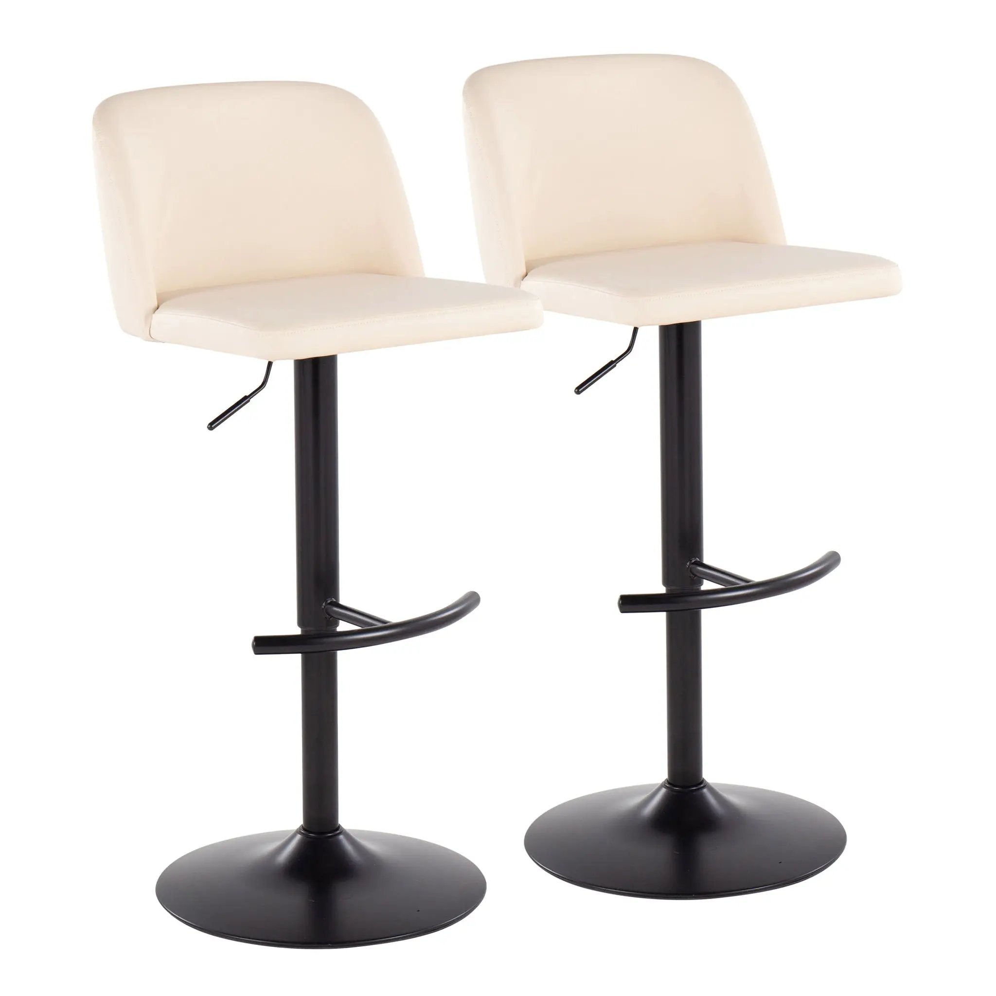 Toriano - Contemporary Adjustable Bar Stool With Rounded T Footrest (Set of 2) by Unique Piece Furniture