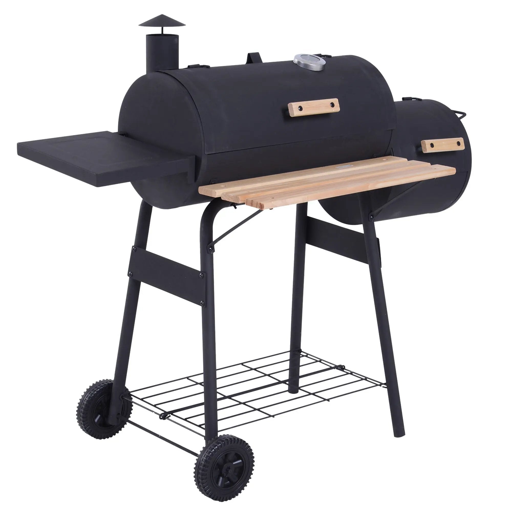 Outsunny 48' Steel Portable Backyard Charcoal BBQ Grill and Offset Smoker Combo by HouseOfZazla