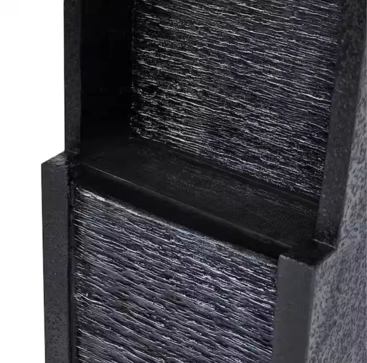 38 in. Tall Outdoor Gray Slate Solar-Powered Waterfall Fountain with LED Lights by Outdoor Solar Outlet