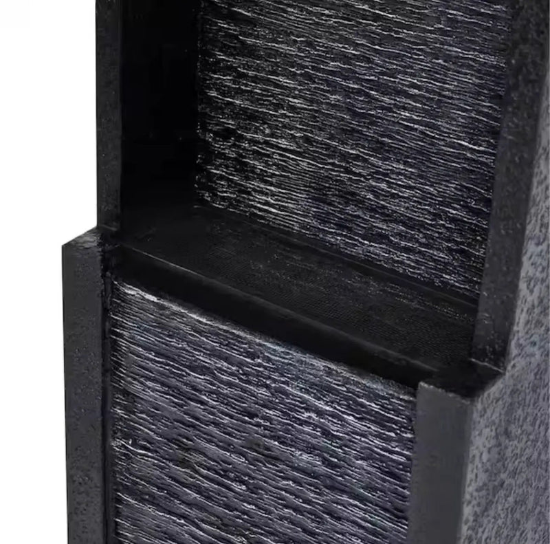 38 in. Tall Outdoor Gray Slate Solar-Powered Waterfall Fountain with LED Lights by Outdoor Solar Outlet
