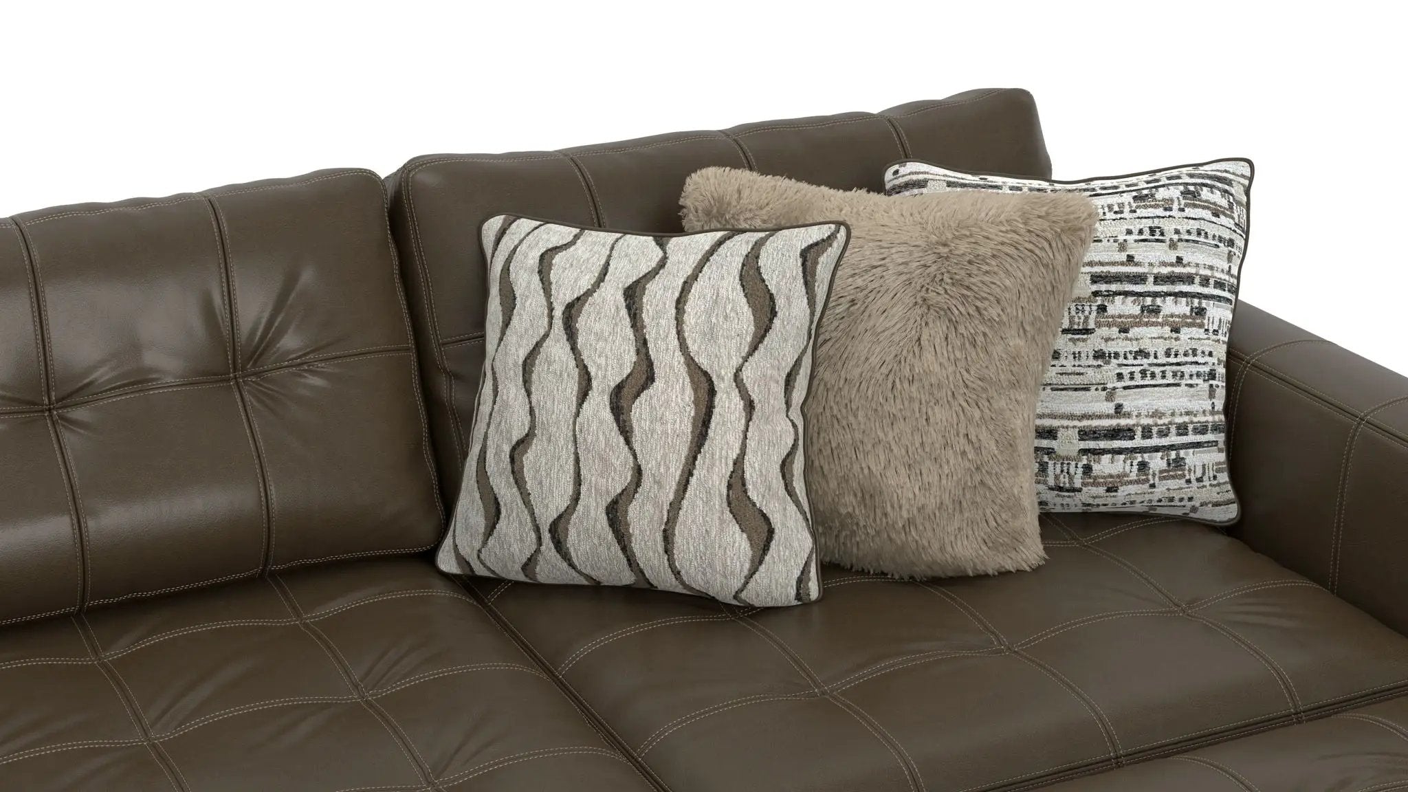 Siena - 4 Piece Modular Sectional With Cuddler Seat Cushions And Included Accent Pillows - Chocolate by Unique Piece Furniture