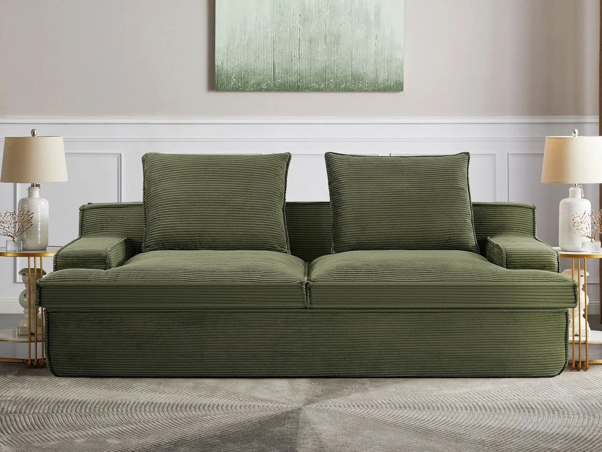 Nimbus - Oversized Full Foam 4 Seater Couch For Living Room Upholstered In Soft, Wide Armrests by HouseOfZazla