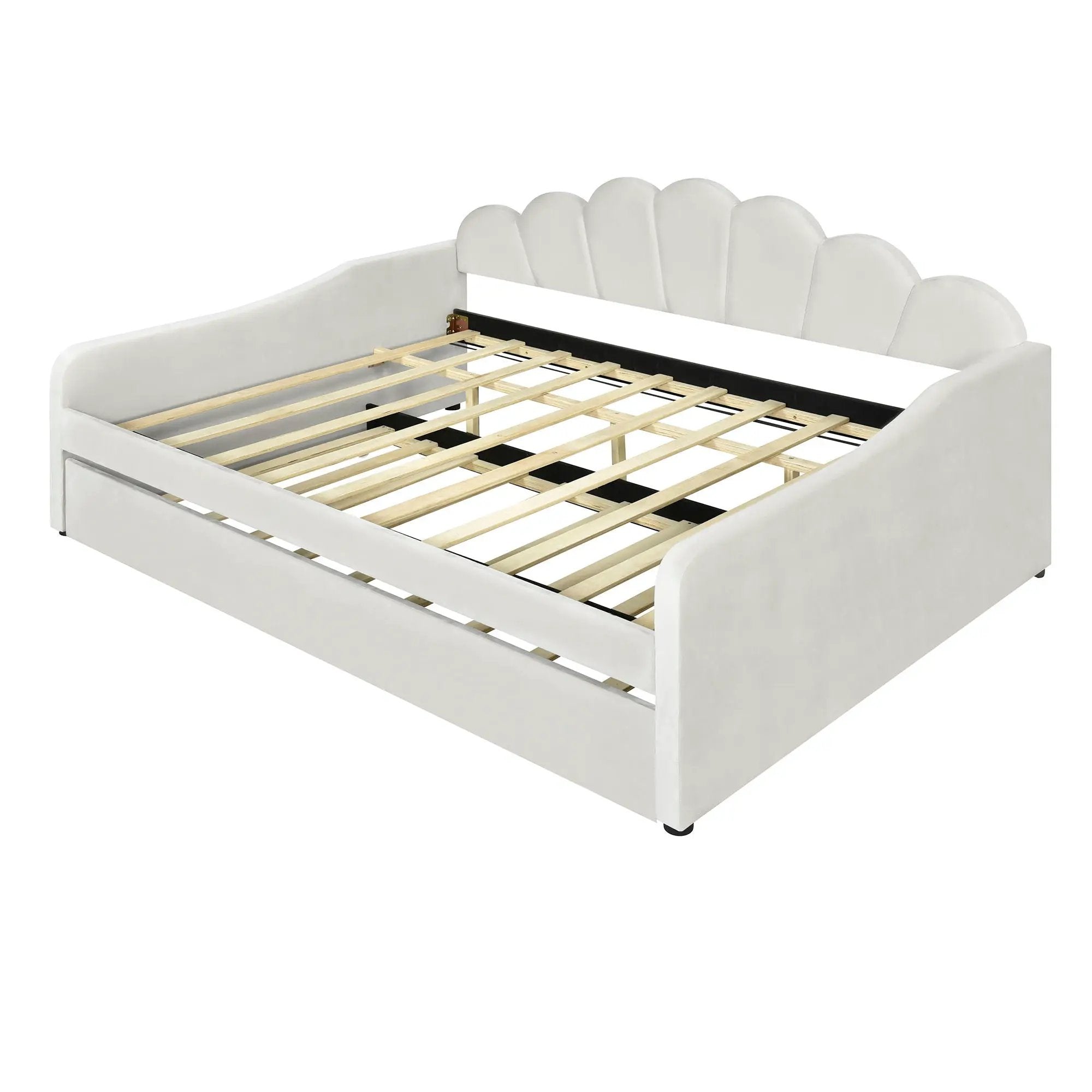 Upholstery Daybed Frame With Shell Shaped Backrest by HouseOfZazla
