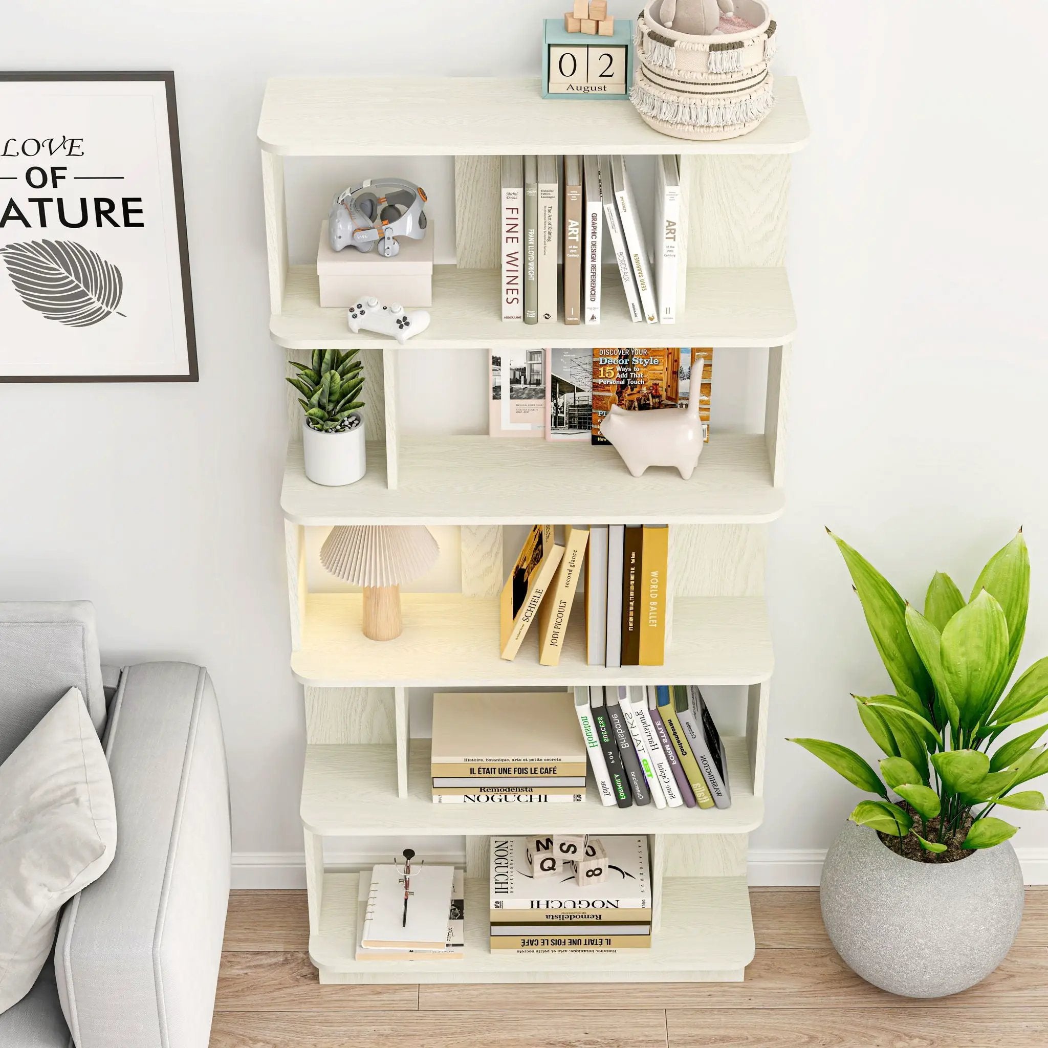 Modern 5 Tier Open Storage Bookcase by HouseOfZazla