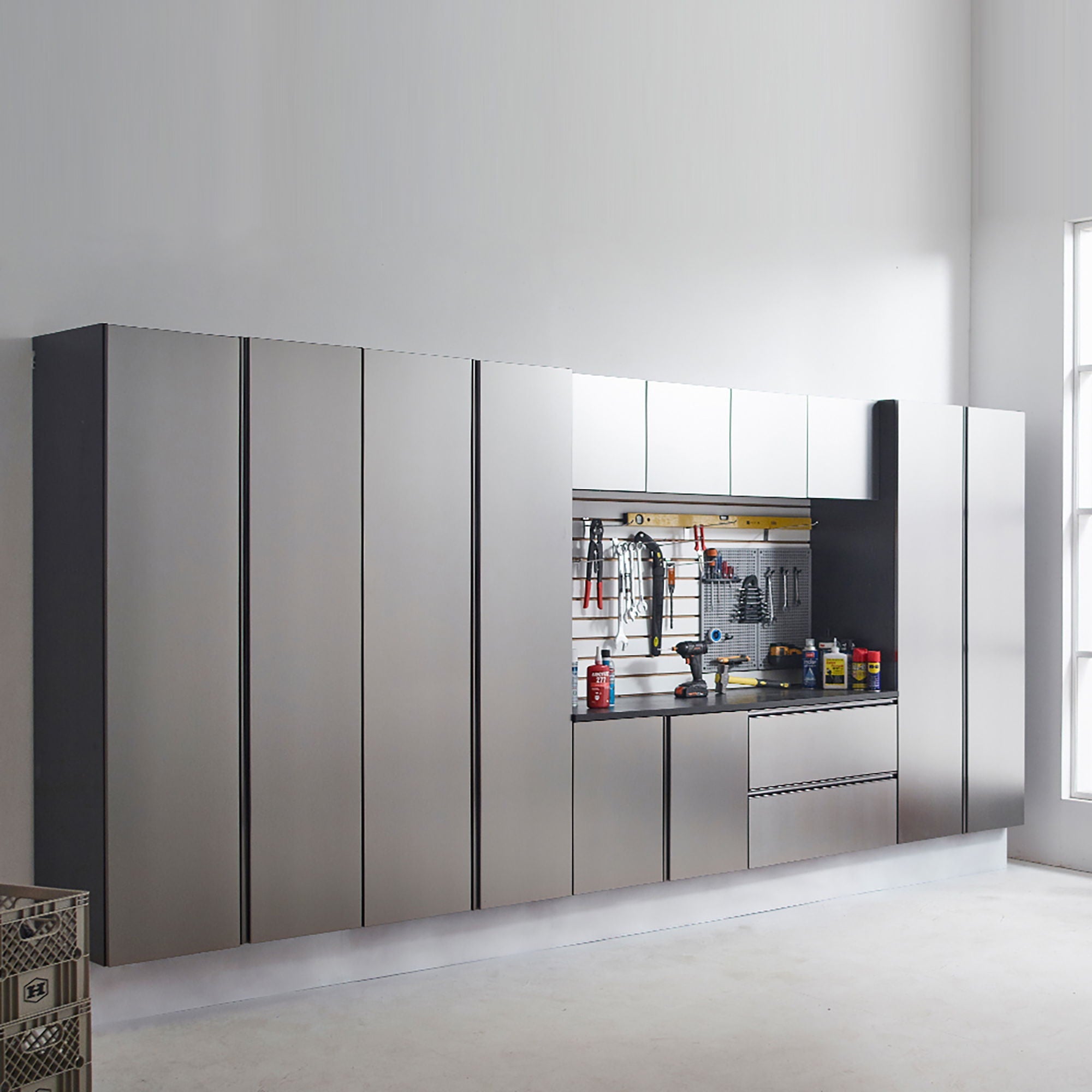 Nova Series - Drawer Wall Mounted Garage Cabinet - Dark Gray by HouseOfZazla