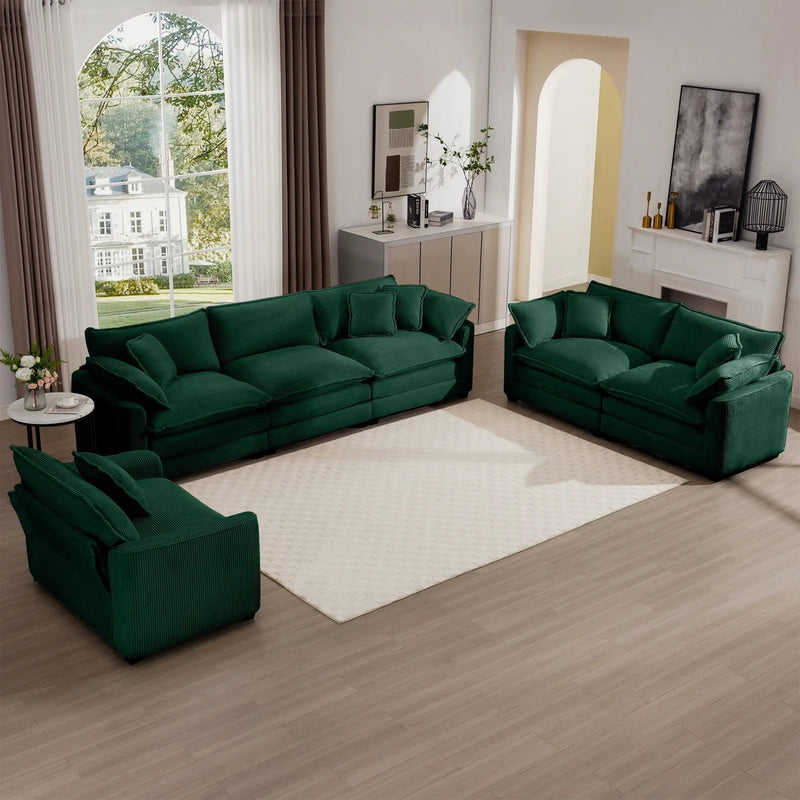Elegant Oversized Sectional Sofa Set With Deep Seats And Flexible Layout by HouseOfZazla