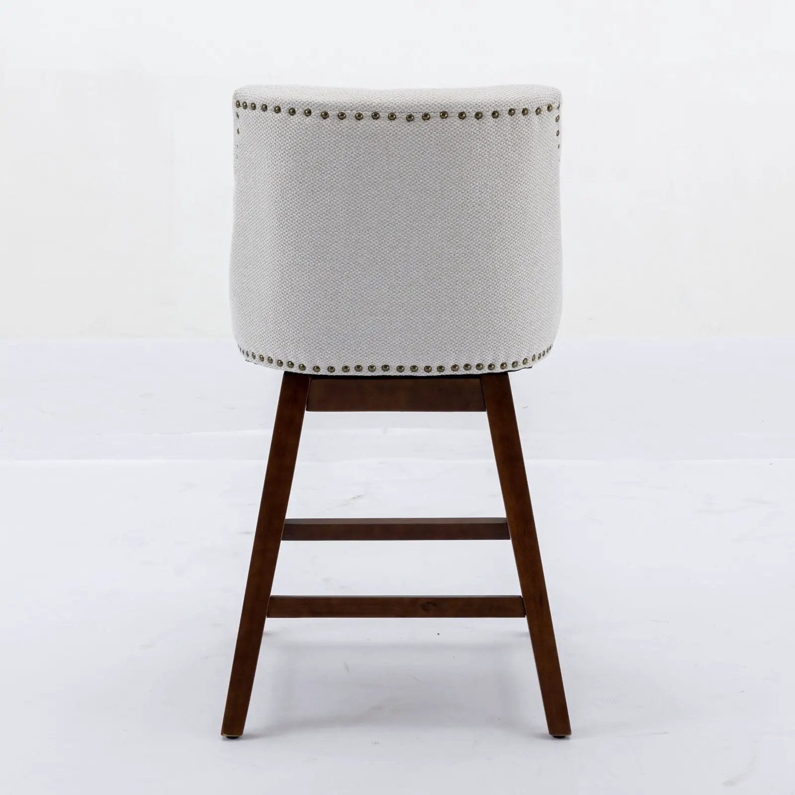Counter Height Swivel Barstools, 26'' H Seat Height Upholstered Bar Stools (Set of 2), Fabric by HouseOfZazla