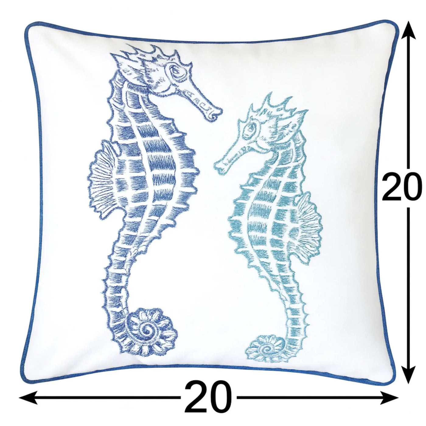 Seahorses Pillow Cover With Matching Back by Unique Piece Furniture