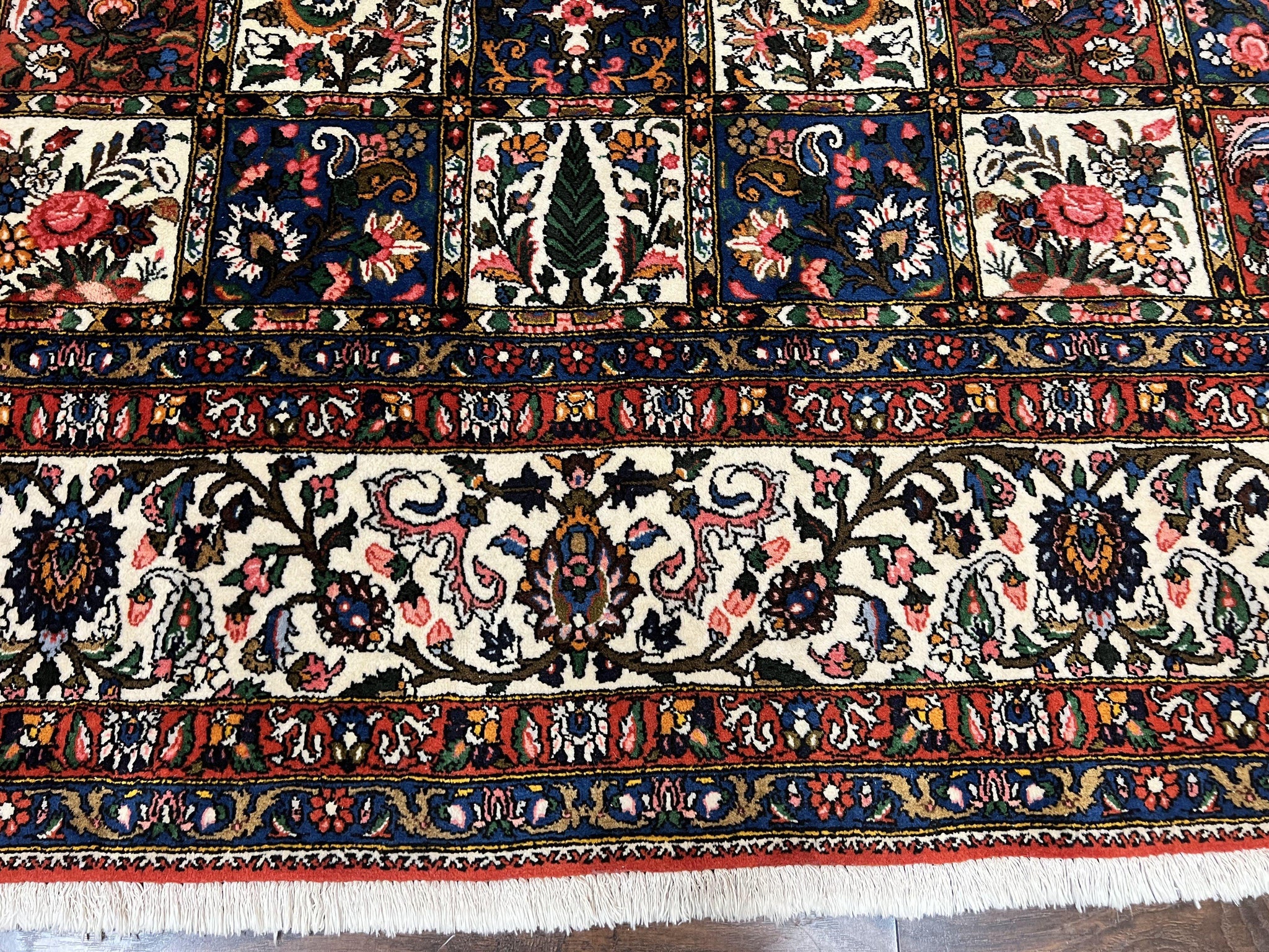 Persian Bakhtiari Rug 10x14, Multicolor Khesti Panel Design by Jewel Rugs