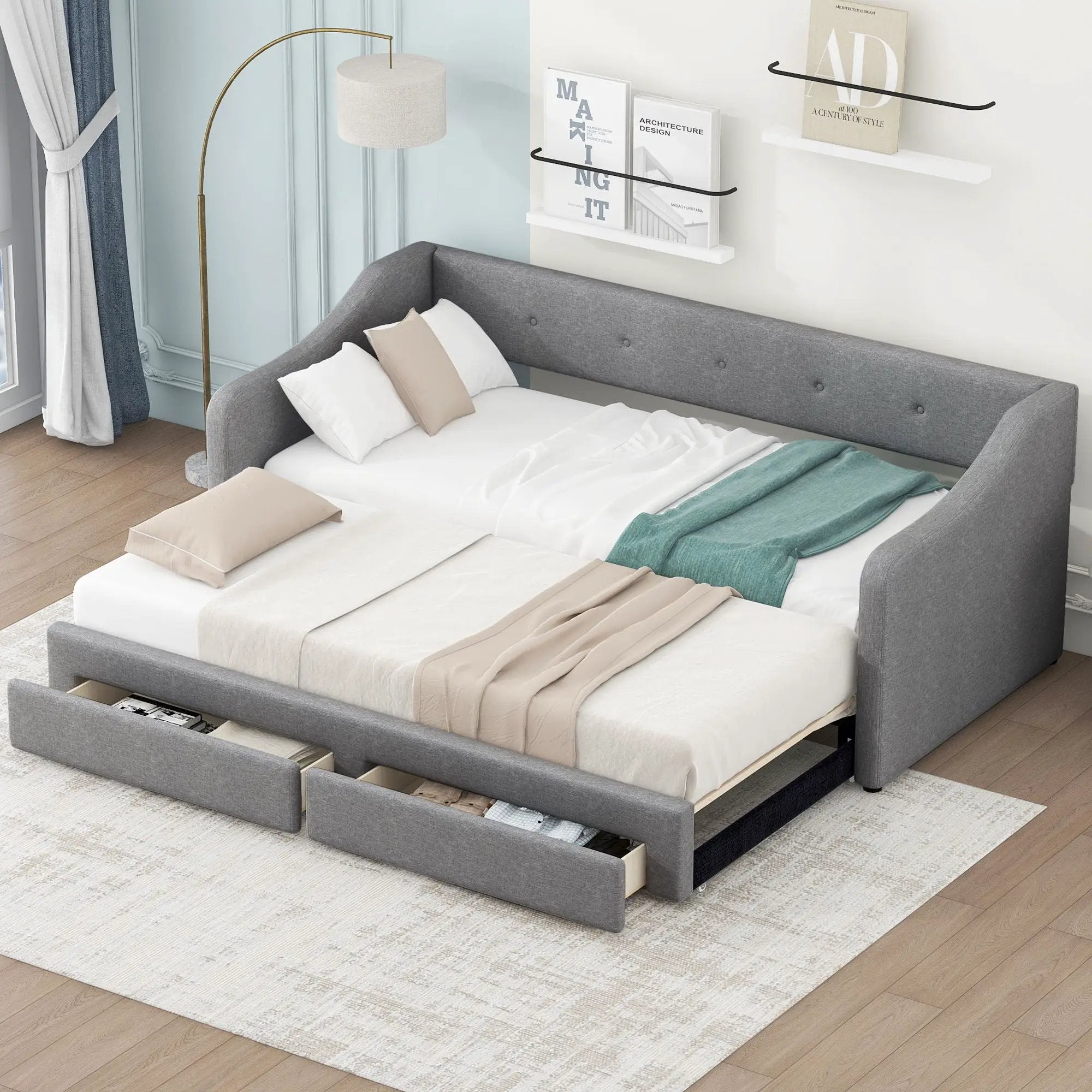 Upholstered Daybed With 2 Drawers by Unique Piece Furniture