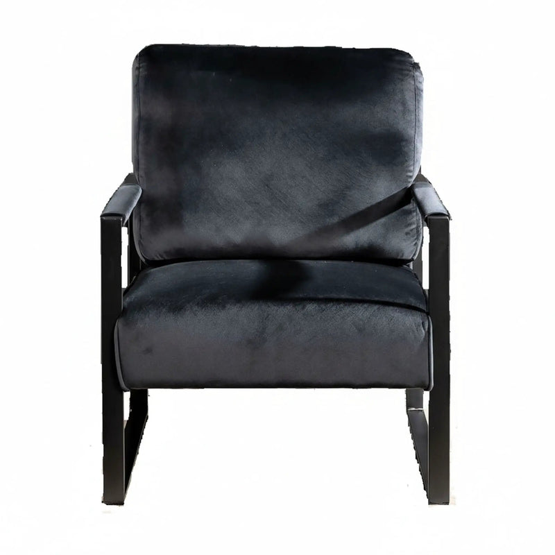 Classic Mid Century Modern Accent Chair With Durable Square Metal Frame, Armchair by HouseOfZazla