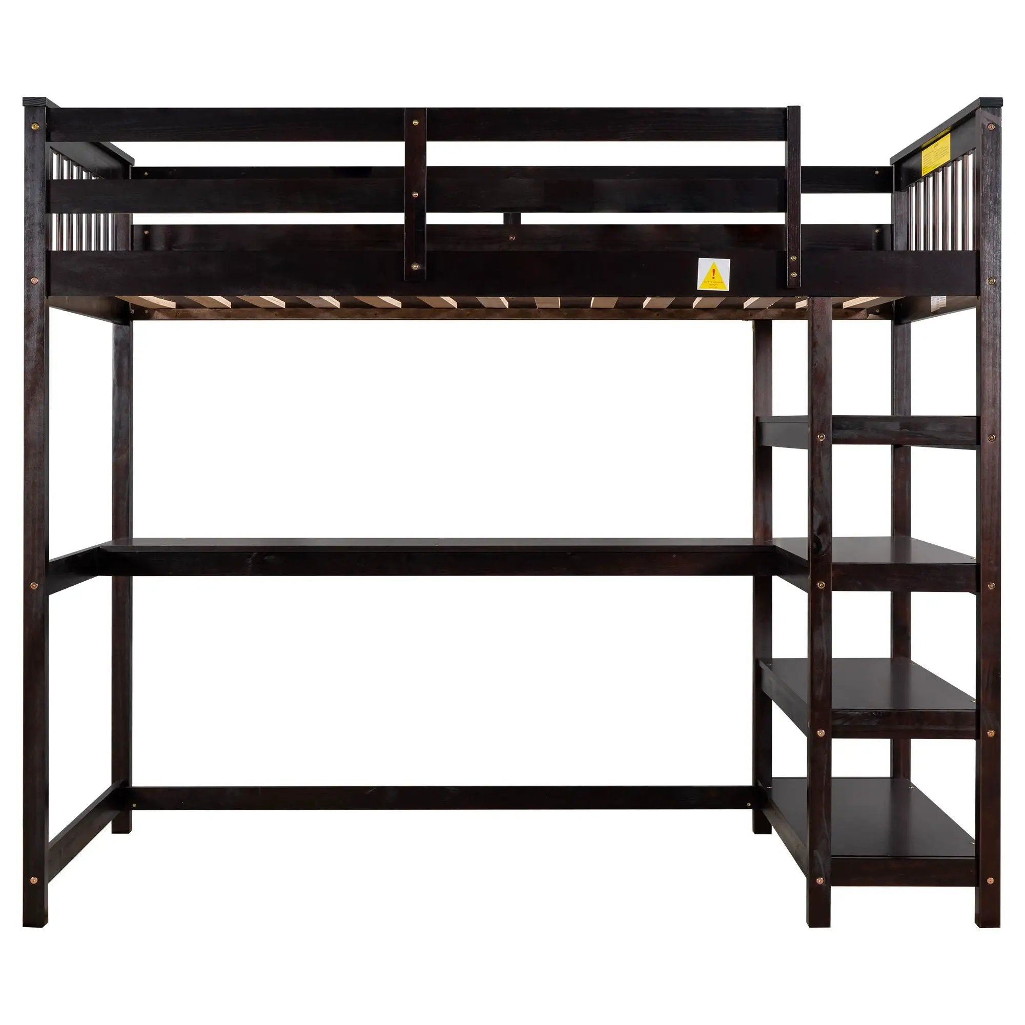 Loft Bed With Storage Shelves And Under Bed Desk by Unique Piece Furniture