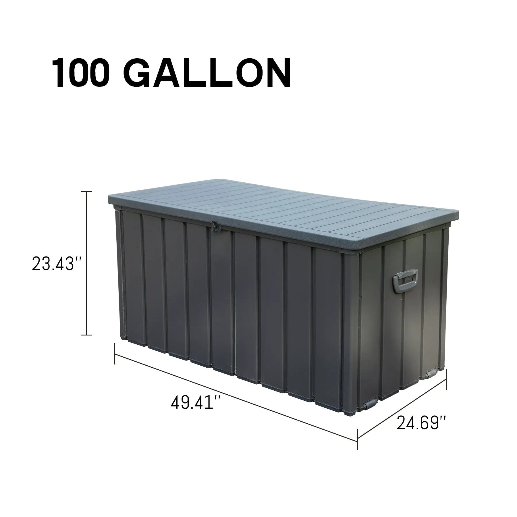 100 Gallon Outdoor Storage Deck Box Waterproof, Large Patio Storage Bin
