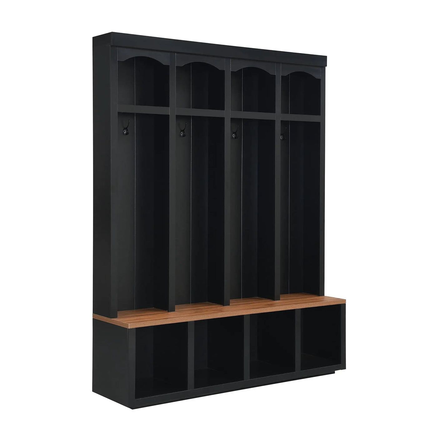 Entryway Hall Tree With Bench, 4 Hooks & Open Storage Space by Unique Piece Furniture