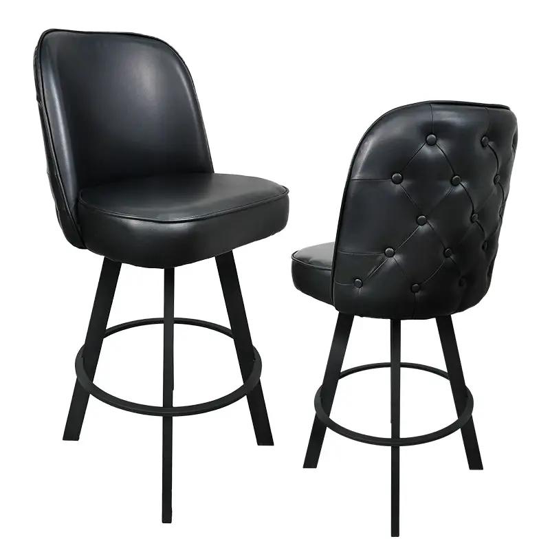 Set of 2 Commercial Grade Swivel Button-Tufted Back Bar Stools by HouseOfZazla