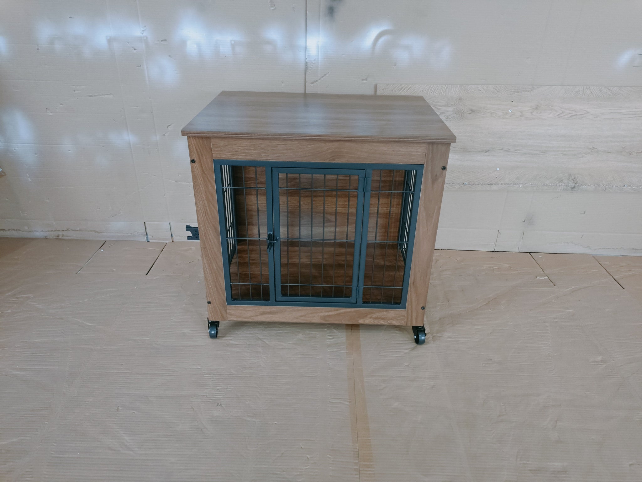 27.2" Dog Crate Furniture with Wheels for Small Dogs by HouseOfZazla