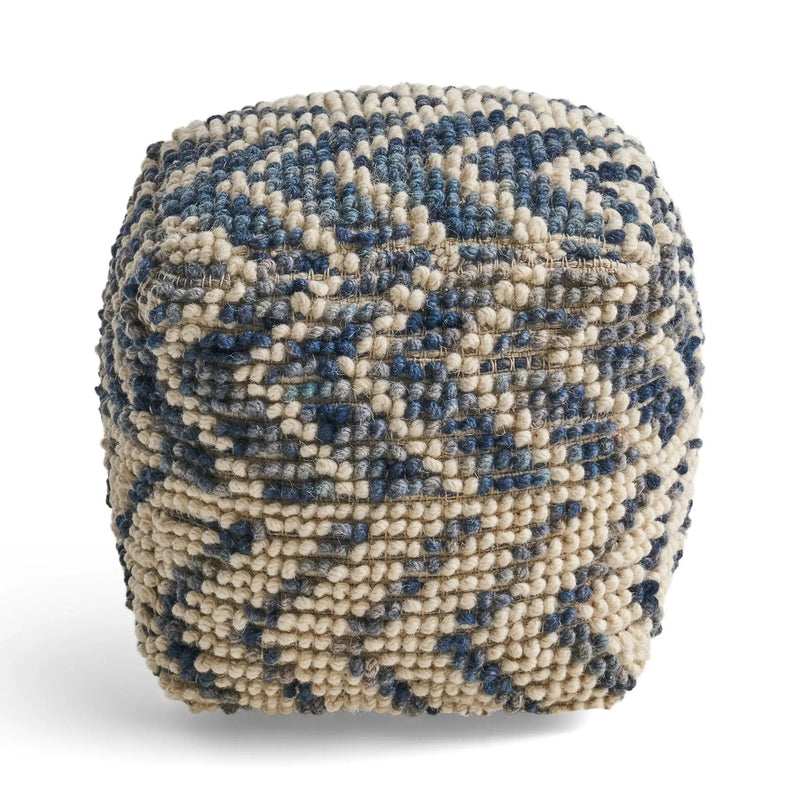 Alina - Wool And Cotton Pouf - Natural by Unique Piece Furniture