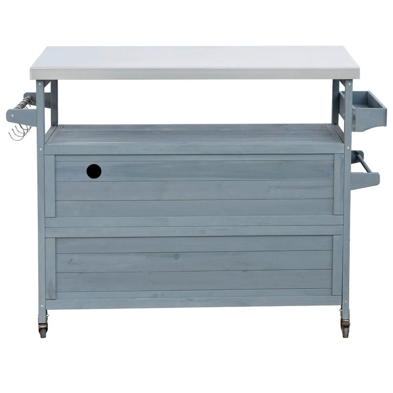 K&K Outdoor Kitchen Island, Rolling Bar Cart & Storage Cabinet by HouseOfZazla