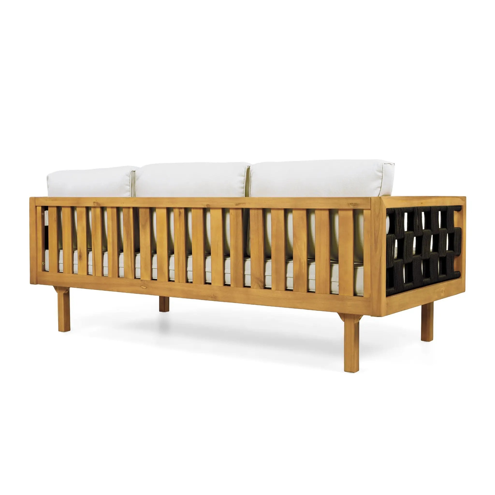 Three-Seater Outdoor Daybed - Acacia Wood Teak Finish Frame by HouseOfZazla