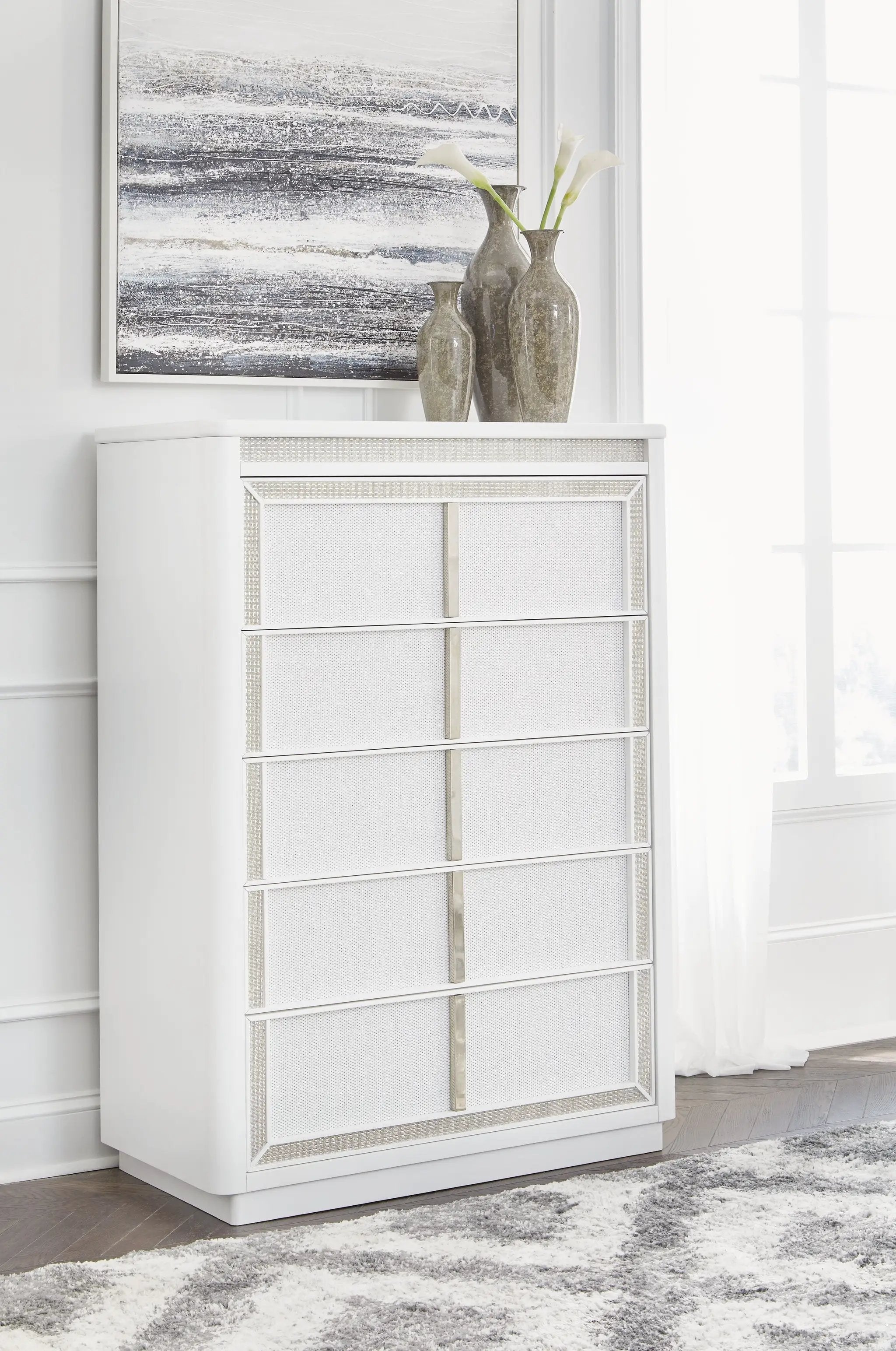 Chalanna - Five Drawer Chest - White by Unique Piece Furniture