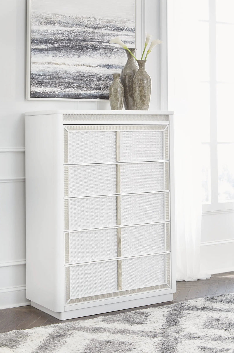 Chalanna - Five Drawer Chest - White by Unique Piece Furniture