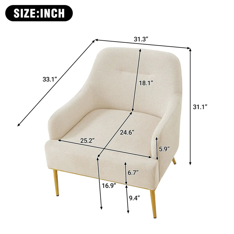 Modern Elegance Accent Chair With Curved Backrest by HouseOfZazla