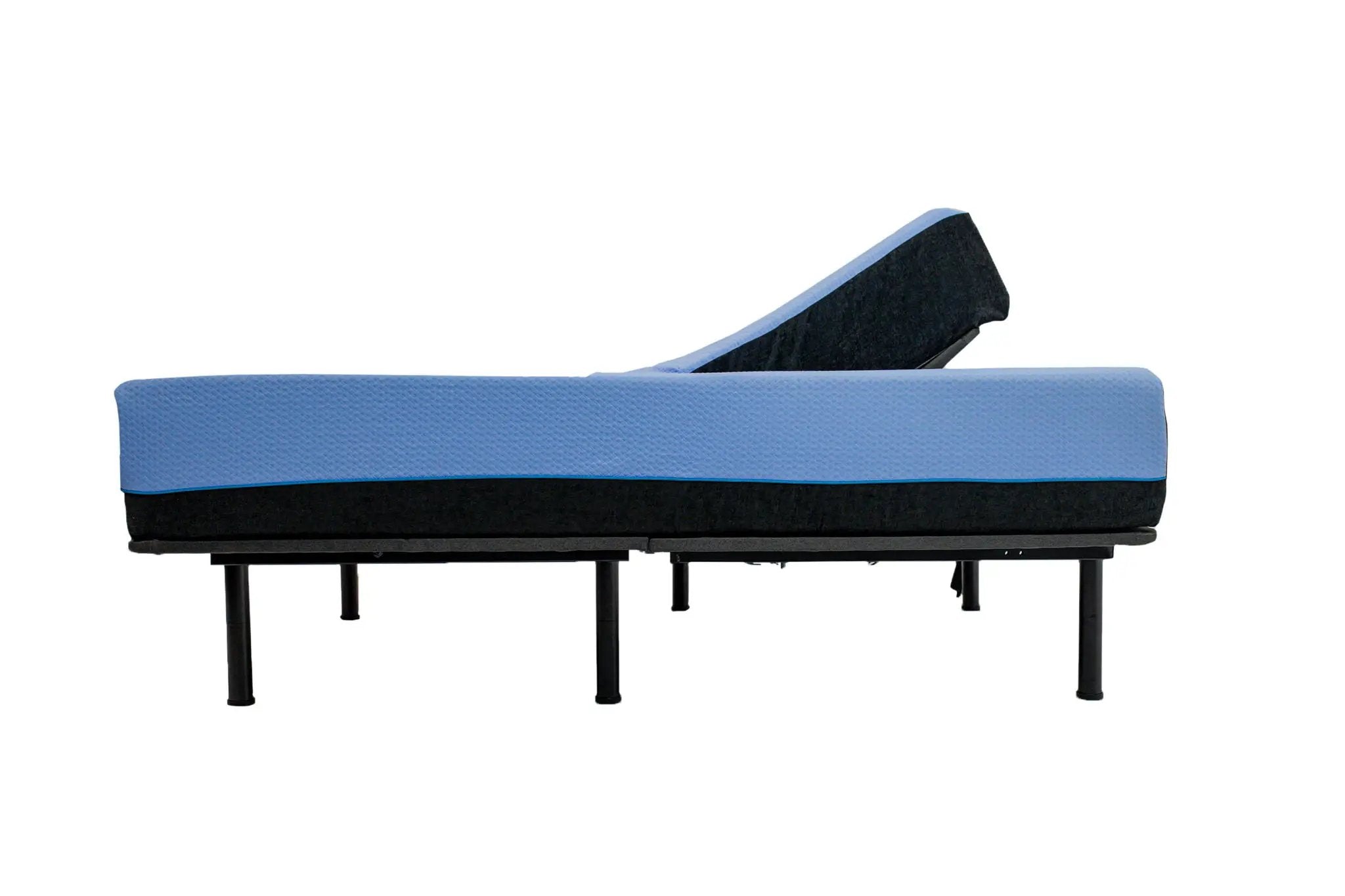 Refresh - 12" Flex Head Latex Foam Hybrid Mattress And Adjustable Base Bundle - Blue - King by HouseOfZazla