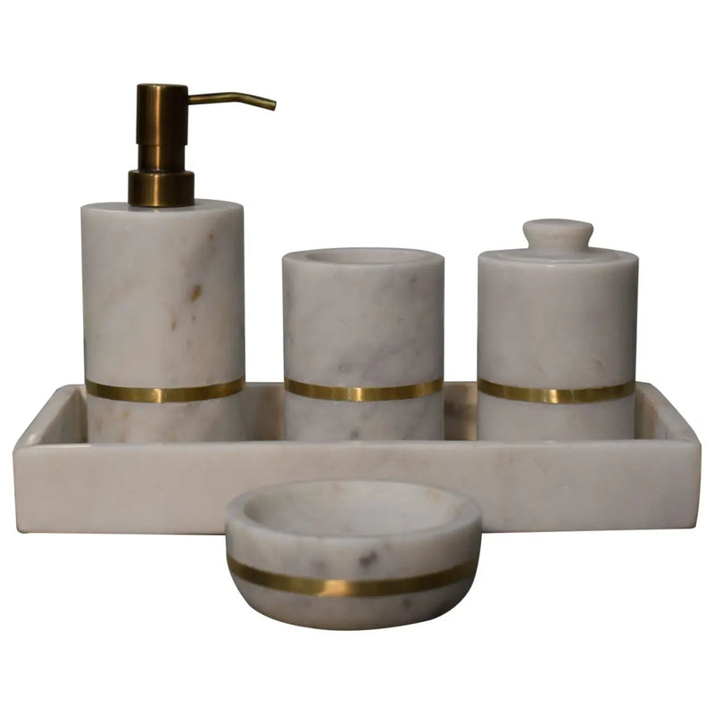 Brass Inlay Bathroom Set of 5, photo 2 of 8