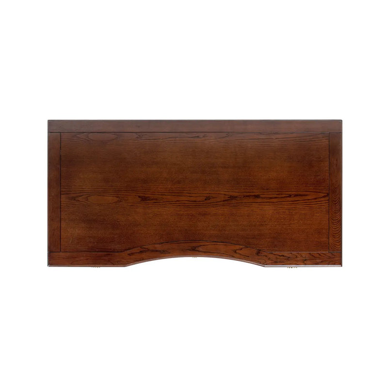 Dauphin Gold Accent 5-Drawer Wood Executive Desk Dark Walnut Ash Wood & Veneer by HouseOfZazla