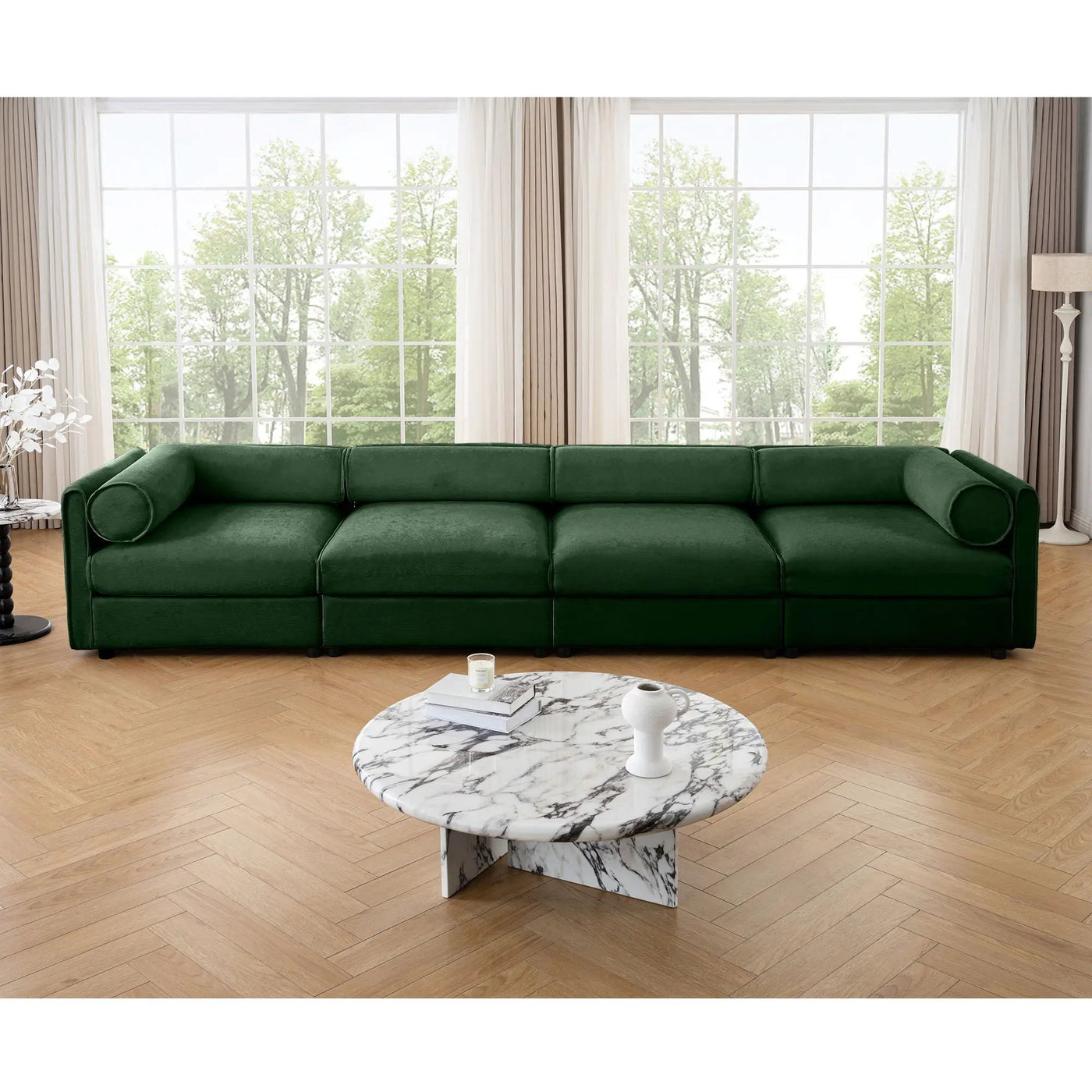 Stylish Sofa With Storage Seat And Cylindrical Backrest by Unique Piece Furniture