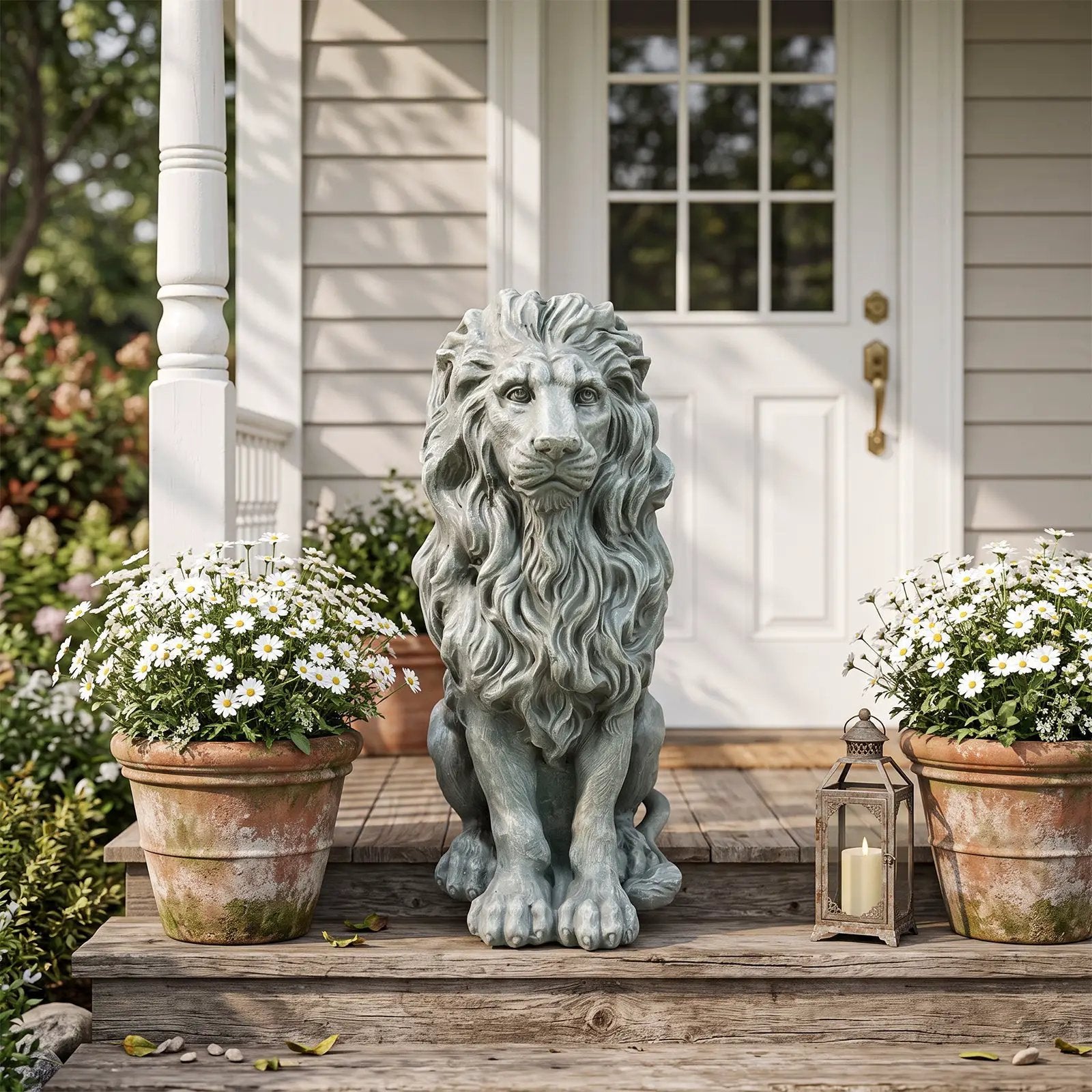 Magnesium Oxide Sitting Lion Statue by HouseOfZazla