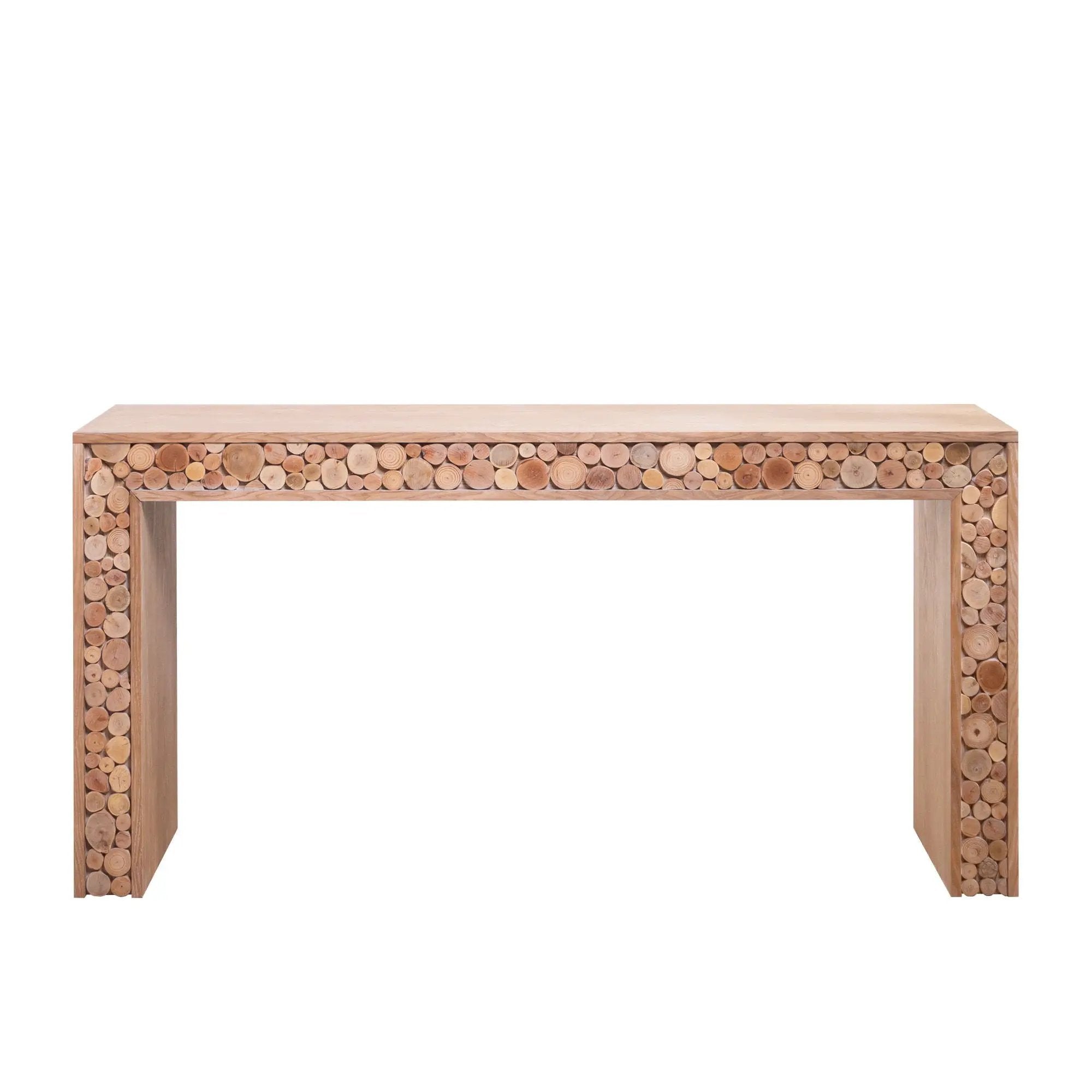 Rustic Wood Console Table With Natural Log Accents, Entryway Table, Narrow Sofa Table, Hallway Accent Table, Modern Farmhouse Style - Natural by Unique Piece Furniture