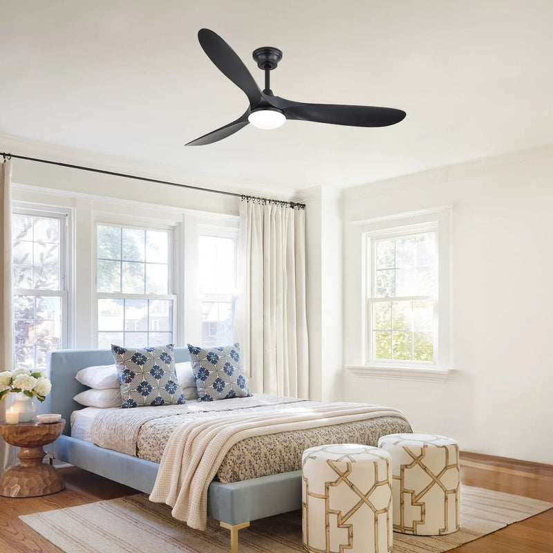 Smart Ceiling Fan With Lights, 3 Blades, Reversible Quiet DC Motor For Indoor by HouseOfZazla