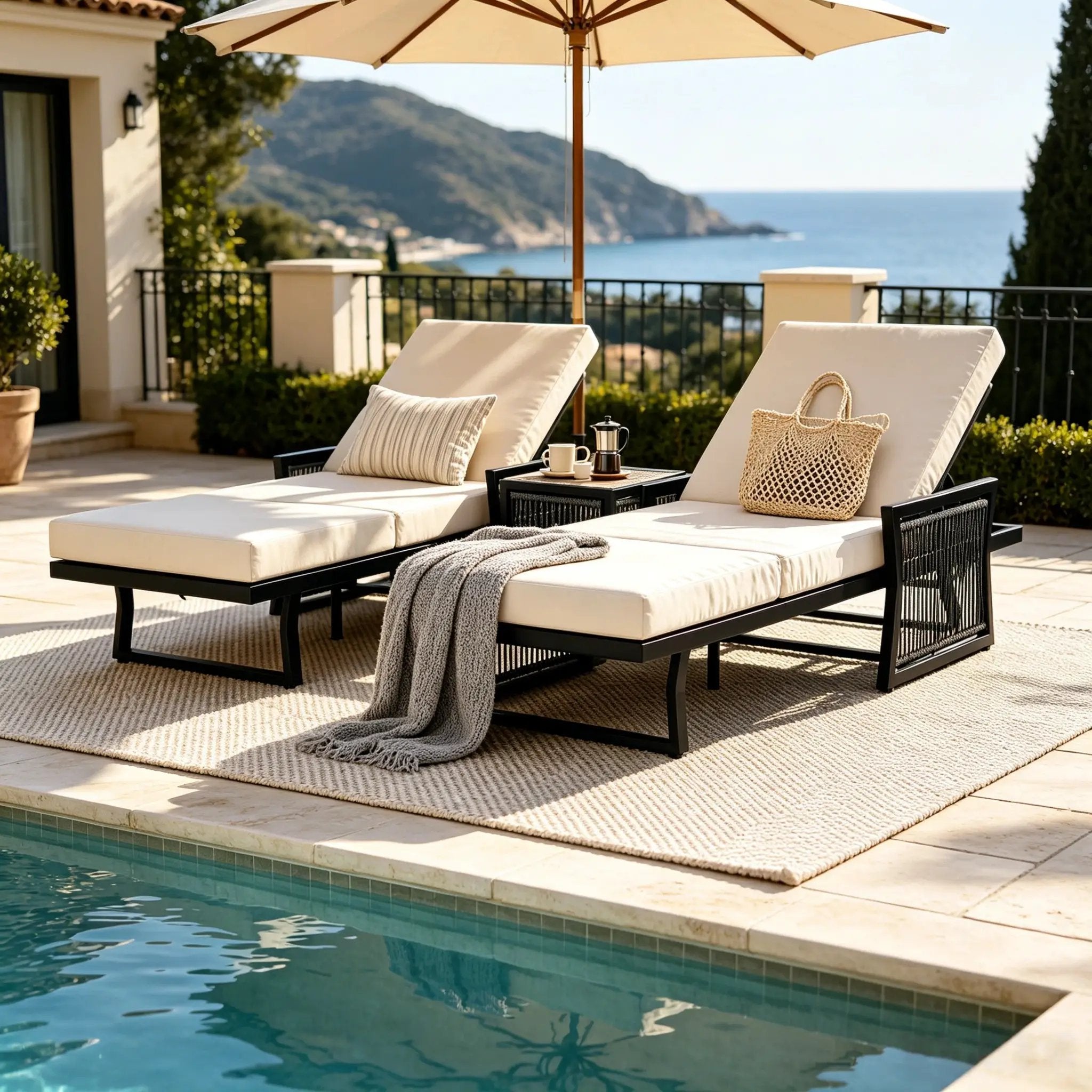 Black Mix Chaise Lounge Set by HouseOfZazla