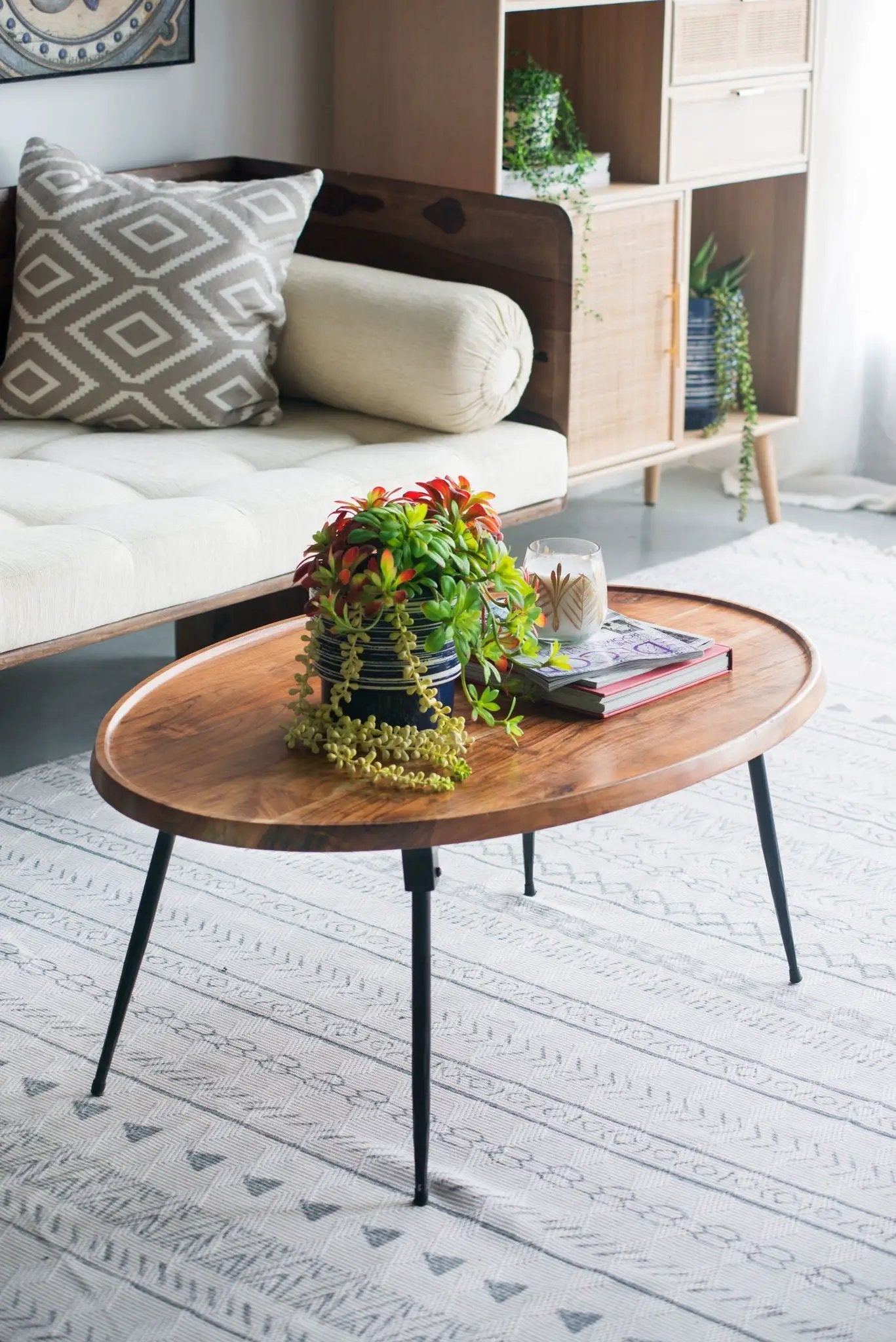 Oval Coffee Table - Brown by HouseOfZazla