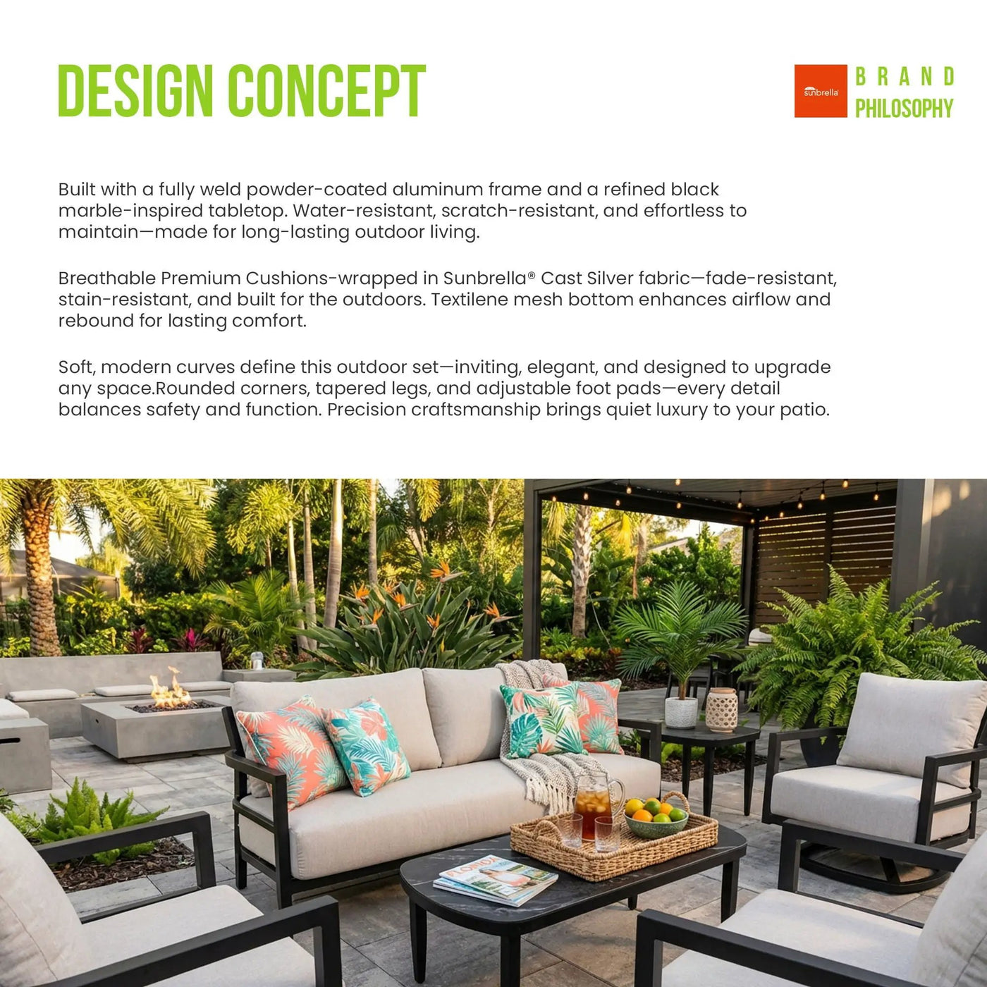 Outdoor Elegance Table, Rounded Corners by HouseOfZazla