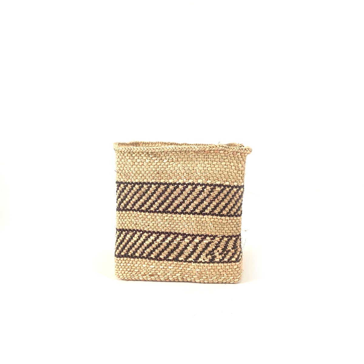 Square Natural  w/ Black Stripe Iringa Basket, photo 5 of 6