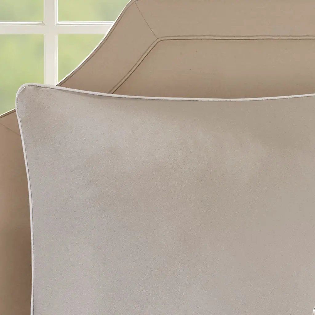 Embroidered 8 Piece Comforter Set Neutral King by HouseOfZazla