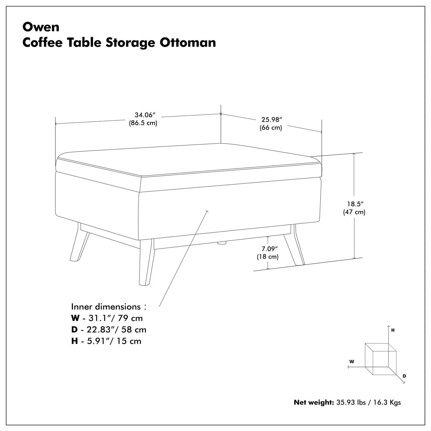 Owen - Upholstered Rectangular Storage Ottoman by HouseOfZazla